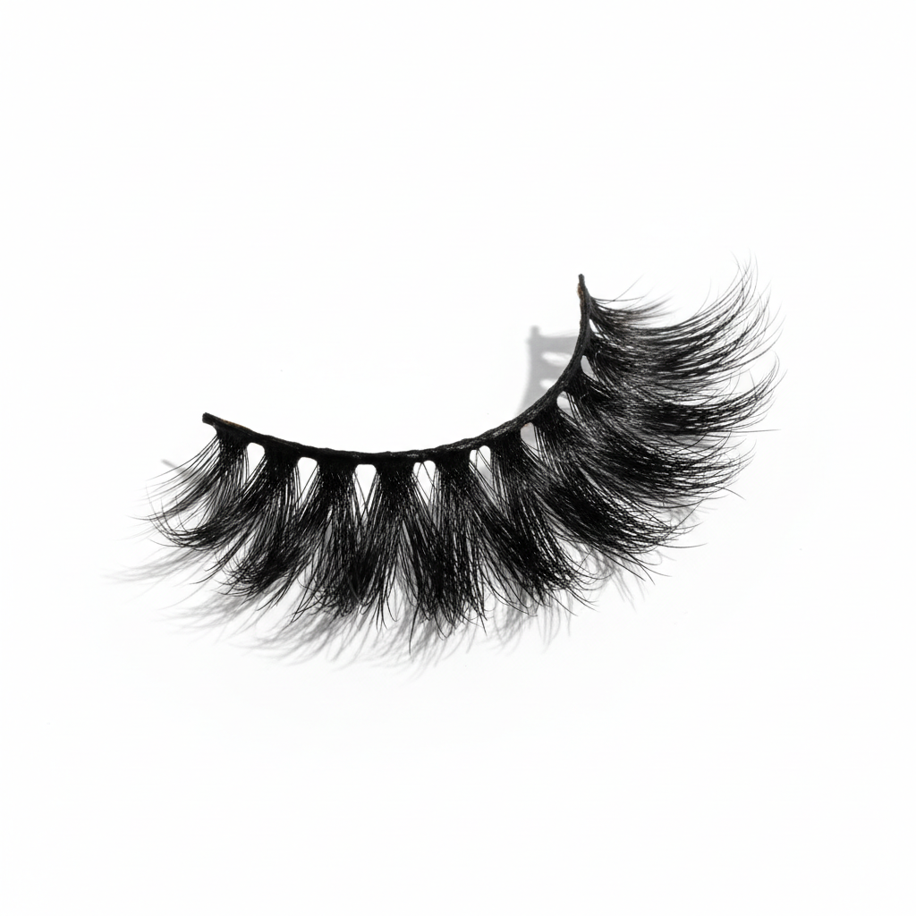 Fluffy Wimpern auf weißem Hintergrund